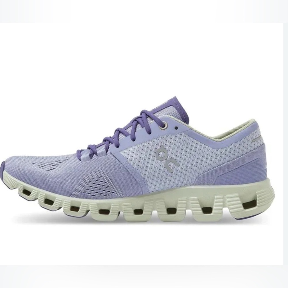 On Running Purple and Gray Sneakers